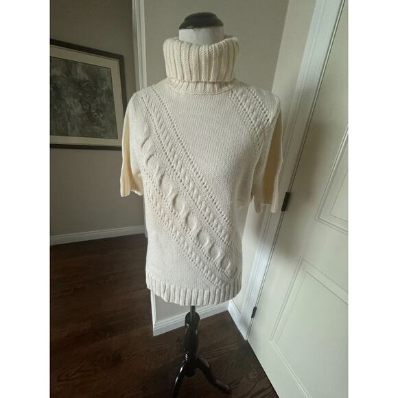 Nautica Cream Wool Blend Chunky Turtleneck SZ XL NWOT - Picture 1 of 3